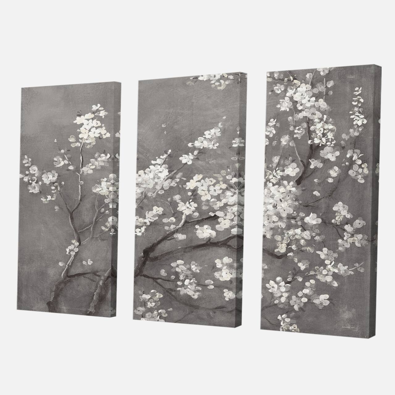 Designart - White Cherry Blossoms I - Traditional Gallery-wrapped Canvas
